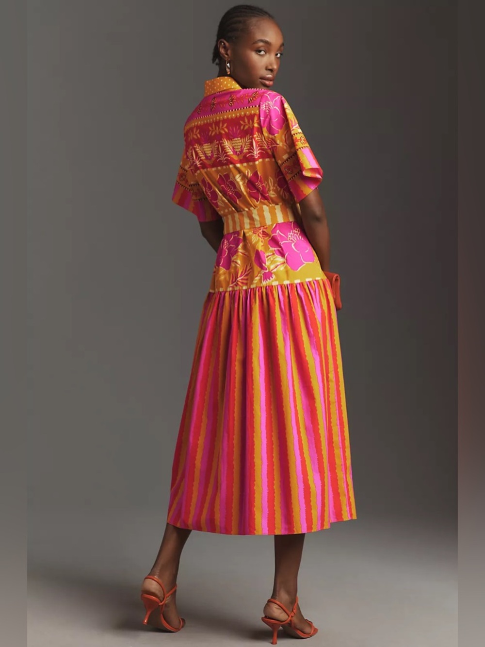 Farm Rio Tie-Waist Midi Shirt Dress - Picture 2 of 7